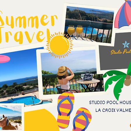 Studio Pool House Vue Mer Panoramique Amazing Sea View Wifi Linge Linen Inclut Aircondition La Croix-Valmer Exterior foto